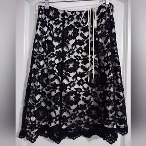 Beautiful Black Lace with White Shell Skirt.